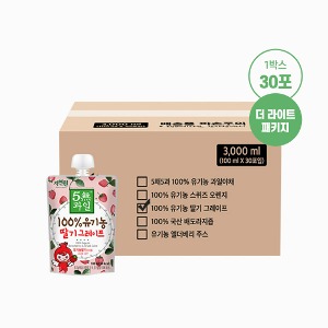 [JayeonOne] 100% Organic Strawberry &amp; Grape 100ml x 30 Pouches / THE LIGHT PACKAGE